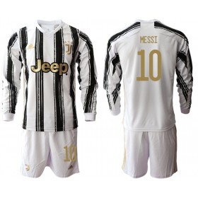 Fußballtrikots Juventus Turin Lionel Messi 10 Kinder 2020-2021 Langarm Heimtrikotsatzsatz kaufen